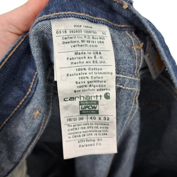Carhartt FR Flame Resistance Relaxed Fit Jeans Size 40 x 32 Cotton B100 - Picture 4 of 9